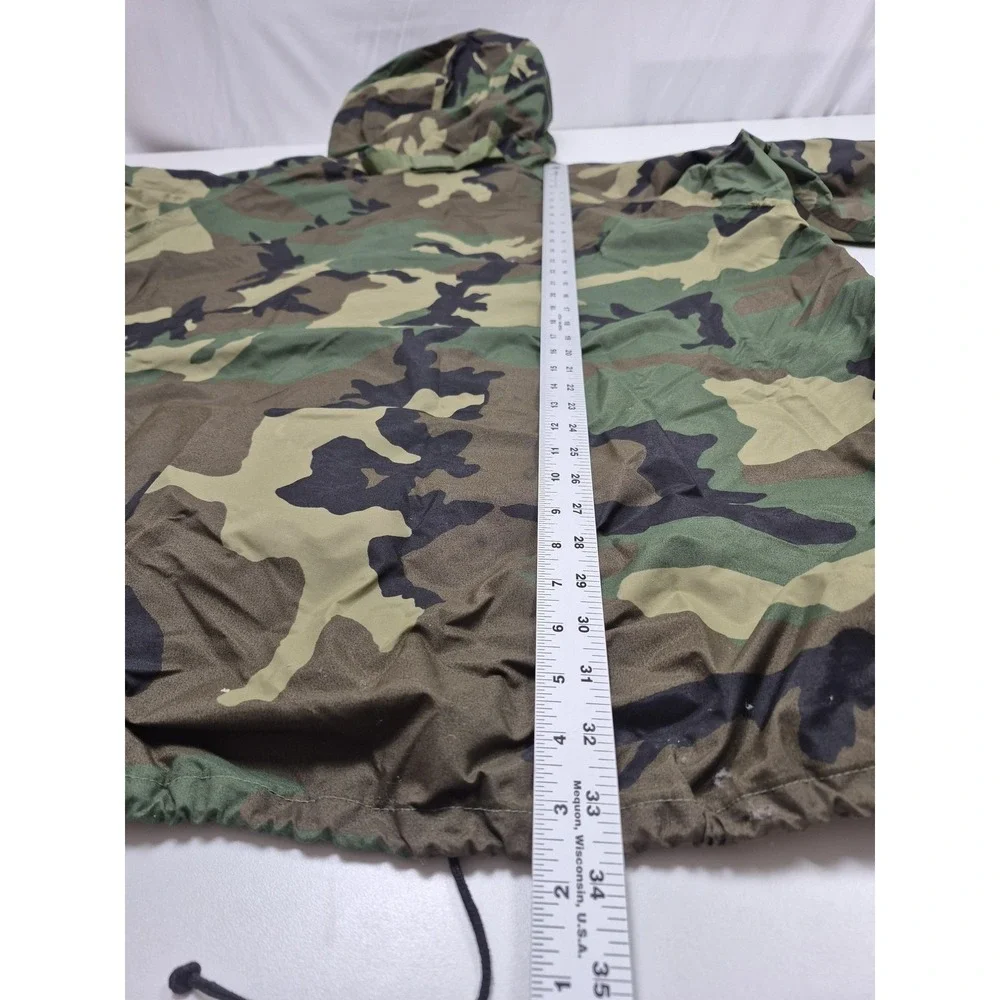 VTG ORC Industries Parka Mens M Green Woodland Camo Improved Rainsuit Hooded 90s